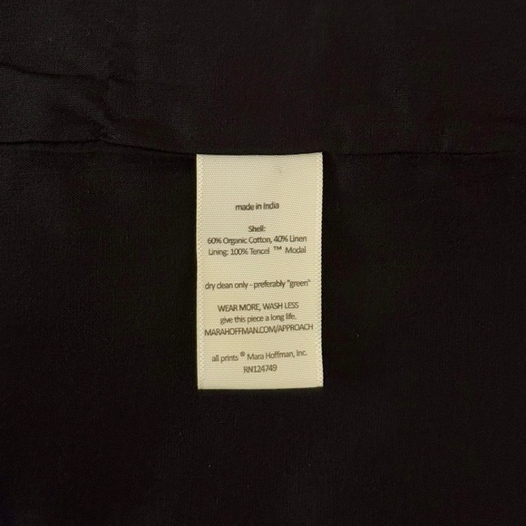 NWT Mara Hoffman Midi Linen-Blend Floral Long-Sleeve Valeria Dress - Picture 7 of 7